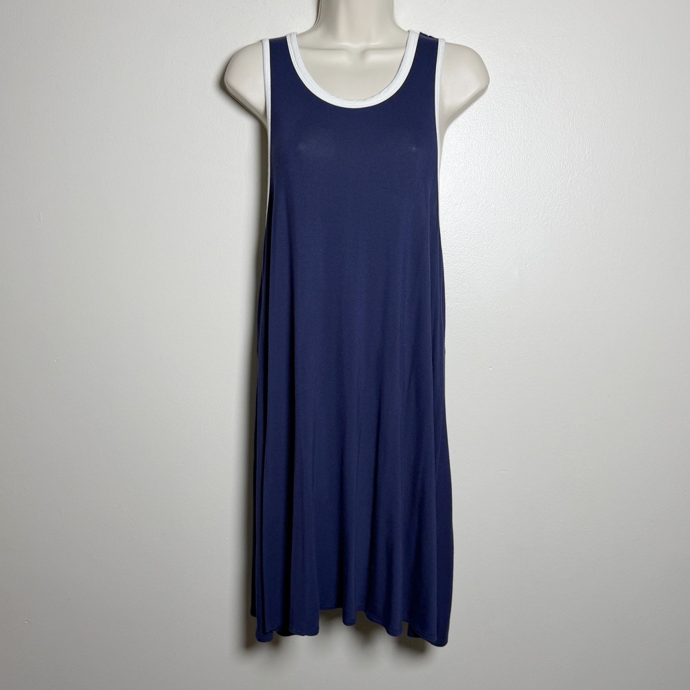 rue21 Womens Dress XL Blue Sleeveless Keyhole Back Contrast Trim Athleisure